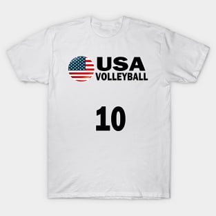 USA Volleyball #10 T-shirt Design T-Shirt